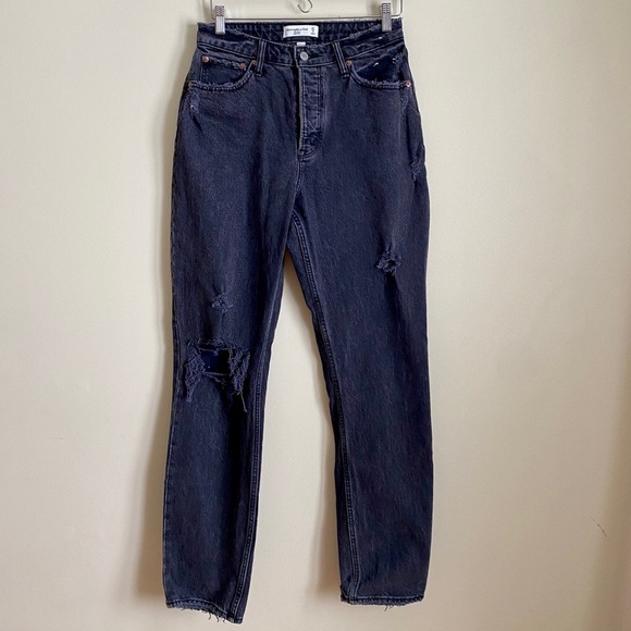 Abercrombie | The Dad High Rise Curve Love Ripped Jeans 4 Long - Picture 2 of 6